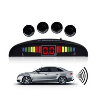 Dunlop - Parksensor - Sensorsystem Einparkhilfe mit Hindernisanzeiger und 4 Sensoren - Rückfahrwarner für Auto - Parken mit Buzzer Alarm 78dB und LED Display - 12V