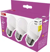 EMOS LED Lampe Mini Globe 3er Pack, 4,2W Ersatz für 40W, kleine Birne, E27 Sockel, Helligkeit 470lm, Neutralweiß 4000K, 30000h Lebensdauer, ZQ6E23.3