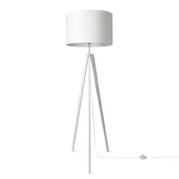 Tischleuchte Dreibein Nachttischlampe Stehlampe E27 Stoff Lampenschirm Uni
