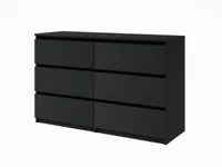 Kommode mit 6 Schubladen Sideboard Schrank Anrichte Highboard 120 Schwarz holz