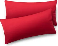 Blumtal Kissenbezug 40x60 cm (2er Set Kissenbezüge) - Rot - 100% Baumwoll-Jersey für Nackenstützkissen
