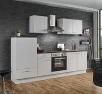 Küchenzeile mit Elektrogeräten White Classic 270 cm in weiß matt