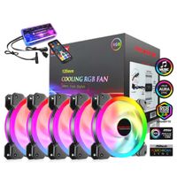 COOLMOON 5x 120mm LED A-RGB Case Fan SET Gehäuse Lüfter Aura Asus Asrock MSI Gigabyte Music-Sync