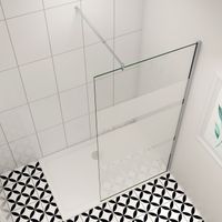 (680-700mm)70x190cm Walk in mit Milchstreifen Glaswand Duschabtrennung Dusche 6mm NANO Glas+ 70-120cm Stabilisator