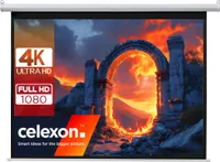 celexon basic Rollo-Leinwand 120" | 240x180 cm 4:3 | ausziehbare Full-HD 4K Beamer-Leinwand für Heimkino oder Büro-Präsentationen | Projektionsleinwand geeignet zur Deckenmontage oder Wandmontage