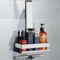 OKWISH Duschablage Ohne Bohren Duschregal Duschkorb Badezimmer Organizer Badezimmer Regal Badregal Shampoo Halterung Dusche Küche Bathroom Rrganizer