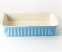Hanseküche Auflaufform Groß für 4 Personen aus hochwertiger Keramik - Ideal für Lasagne, Aufläufe oder Tiramisu, Auflaufform Groß, Ofenbackform, Lasagneform rechteckig (Hellblau)