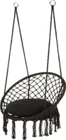 Outtec® Hängesessel XXL mit Kissen - bis 150 kg - Sessel zum Aufhängen - Indoor & Outdoor - Hängekorb, Schaukel für Garten, Terrasse, Balkon - Boho