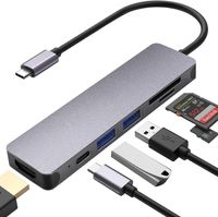 USB C Hub 7-IN-1 Typ C Hub mit 100 W PD-Stromversorgung, 4K UHD USB C zu HDMI, 2 USB 3.0-Anschlüsse, SD/microSD/TF-Kartenleser, USB C Adapter kompatibel für MacBook, iPad Pro,Laptops