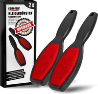 com-four® 2x Kleiderbürsten – doppelseitige Fusselbürste (Version 2025) – Entfernt Flusen, Tierhaare & Staub – Perfekt für Kleidung, Möbel & mehr