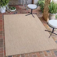 Carpetsale24 In- & Outdoor Teppich - Wetterfestes Flachgewebe in Sisal-Optik mit Bordüre, Küchenteppich, Terrasse, Wohnzimmer & mehr Grösse 200x290 cm