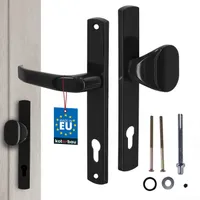 KOTARBAU® Klamka Gałka Drzwiowa Do Furtki Bramy Pochwyt Na Wkładkę Cynk Aluminium Czarny 92 MM