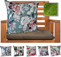 heimtexland ® Outdoor Dekokissen Gefüllt LOTUS EFFEKT Wasserabweisend 45x45 Blumen Deko Gartenkissen Outdoorkissen Typ675 03 Rosa