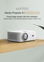 Projektor Wanbo X1 PRO Tragbarer Projektor,1280*720P,200 ANSI Lumen,Android Smart Version,Drahtlose Projektion,XIAOMI MIJIA media player,Heimkino,Mini Beamer