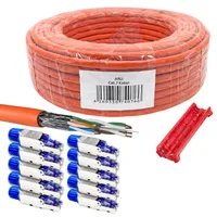 ARLI Verlegekabel Cat7 100m + 10x RJ45 Netzwerkstecker CAT8.1 Werkzeuglose Montage + Messer