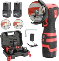 16.8V Akku-Winkelschleifer, 75mm Schleifscheibe, mit Ladegerät und 2 × 1500Mah Batterien, 2 Stück Trennscheiben