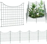 XMTECH Teichzaun Gartenzaun Gitterzaun mit 5 Zaunelementen und 6 Befestigungsstäben, Metall Zaunelementen Dekorative, Zaun für Garten, Gitterzaun Set, Underbogen