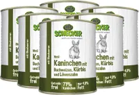 6 x 820 g - Schecker Nassfutter - Hundemenü 71 % Kaninchen Buchweizen, Kürbis - getreidefrei