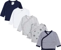 TupTam Baby Jungen Langarm Wickelshirt Baumwolle 5er Set, Farbe: Mehrfarbig 8, Größe: 62