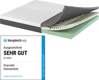 Kaltschaummatratze Scarnatti 180x200x18 Gel Memory Foam Matratze - Druckentlastung 7-Zonen, 2-in-1, 18cm hoch, (Set) Bambus Aktivkohle Viscoelastische