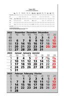 XXL Wandkalender 2021  Grau 13 Monate KW Tagzählung, 