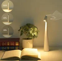 Kabellose Tischlampen, 3 Helligkeitsstufen, 3000 K LED-Schreibtischlampe, wiederaufladbar, tragbar, Touch-Tischleuchte,Weiß