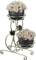 Dastal Blumenständer für zwei Blumentöpfe Metall gold 54x64 cm Dekoration