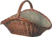 Holzkorb / Kaminholzkorb Lienbacher Weide hell/Jute 42x70x50cm
