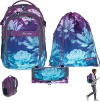 Schulrucksack Mädchen 3 Teile Set Bestway Evolution Packer Schulmappe Rucksack Schultasche Tasche 40177-5821 Sportbeutel, Mäppchen Dark Flower Lila +rsm