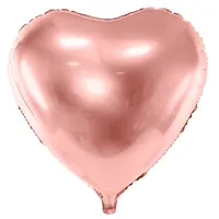 Foliový balón srdce růžovo zlaté - rosegold  - Svatba - Valentýn - 45 cm