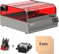 Creality Falcon2 Pro Graviermäschine 60W Lāserleistung mit 1,6W Lāsermodul,integrierte Kamera, Air Assist,6pcs A4 Sperrholzplatten Kirsche Sperrholz