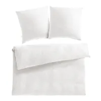 Pure Label Musselin Bettwäsche 200x220 cm mit Kissenbezug 2er Set 80x80 cm aus 100% Baumwolle - Traumhaft weiche, kuschelige Bettwäsche-Sets in weiß