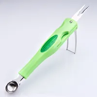 3in1 Melonenschneider Edelstahl Melonenteiler Wassermelonenschneider Obstschneider Melonenlöffel Obstteiler Melonen Schneider