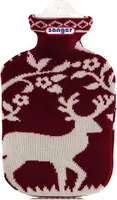 Wärmflasche mit Strickbezug 2 L Hirsch Strickbezüge aus Baumwolle