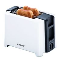 cloer 3531 Kompakt-Toaster weiß/schwarz Auftaufunktion Krümelschublade 900 Watt