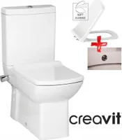 Kompakt-WC, mit Bidet, und PREMIUM CREAVIT, Armatur, LARA, Weiß