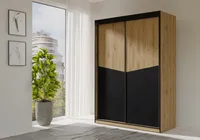 Albello Kleiderschrank Astoni Schiebeschrank Schiebeschrank für das Schlafzimmer Schlafzimmerschrank Eiche Schwarz 150X215X65
