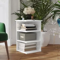 Prolenta Premium - Półka boczna biały wysoki połysk 35x35x55 cm materiał drewnopochodny