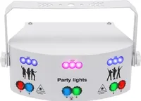 15 očí LED laserové světlo efekt DJ disko strana pódiové osvětlení strana světla DMX RGB světlo 192 vzorů pro Vánoce Halloween dekorace karaoke hospoda KTV bílá