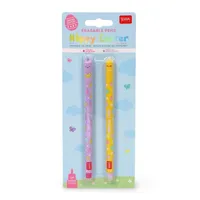 Legami Set mit 2 Löschbaren Gelstiften Erasable Pen - Hoppy Easter, 0,7 mm