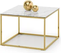 Konferenztisch JENAR – golden / weißer Marmor