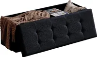 Theo&Cleo Sitzbank mit Stauraum Sitzhocker Faltbar Sitztruhe belastbar bis 300 kg, Deckel Abnehmbar, 114x38x38 cm