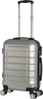 Hartschalenkoffer Handgepäck Trolley / S - 55x39x20 cm / Reisekoffer Bordtrolley 4-Rollen / 201 - Farbe: silber