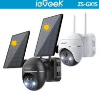 ieGeek Solar Akku Funk Überwachungskamera Set Außen WLAN 3MP CCTV PTZ 360° Kamera