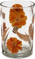 Windlicht, Teelichthalter TROCKENBLUMEN H. 18cm D. 12cm Glas Formano WA