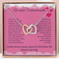 An meine Seelenverwandte - Verbundene-Herzen-Halskette für Damen - LOVE_HEARTS