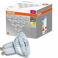 OSRAM LED Base PAR16, LED-Reflektorlampe mit GU10-Sockel, Nicht Dimmbar, Ersetzt 50 Watt, 36° Ausstrahlungswinkel, Warmweiß - 2700 Kelvin, 10er-Pack