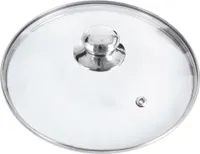Orion | Glasdeckel - mit Edelstahlring - Ø 28 cm - 200°C Hitzebeständiges Glas - Universaldeckel - für Topf und Pfanne - mit Dampfauslass