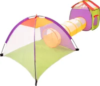 Selonis 3v1 hrací stan s tunelom ihrisko Popup Ball Pool BEZ Loptičiek 120X100x375 pre deti, modrá