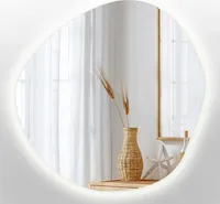 Zrcadlo s oválným LED osvětlením - LED - barva Neutrální (4000K) - nástěnné zrcadlo nepravidelného tvaru - 68 cm x 67 cm